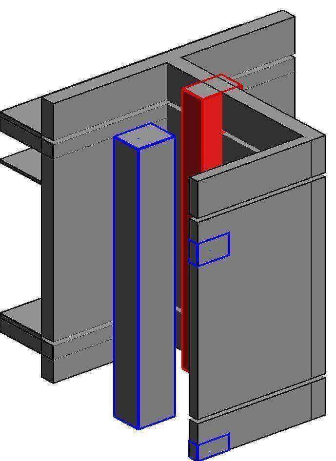 Duct riser against the core wall