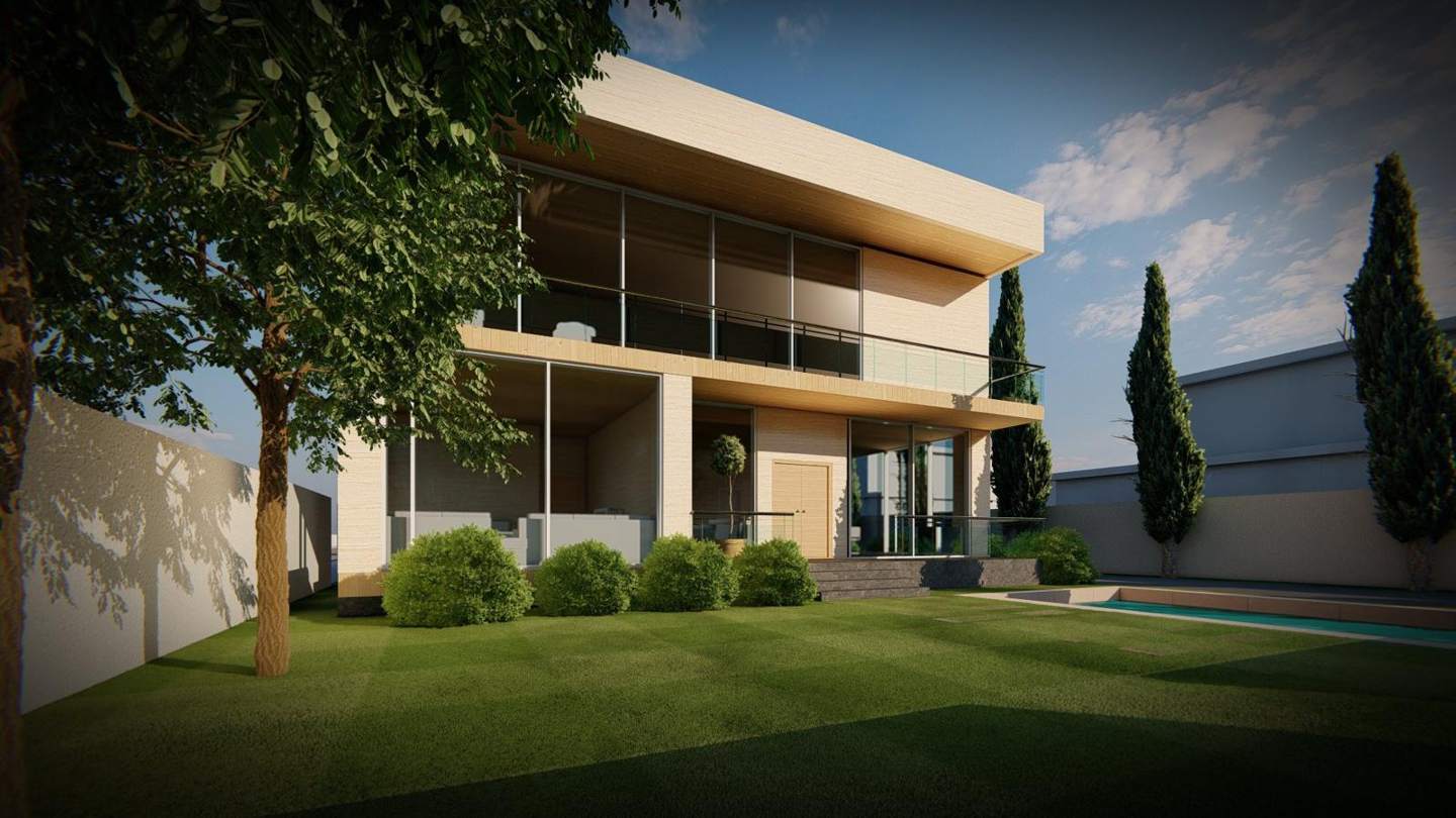 Villa in Syria with a raised terrace, garden and pool