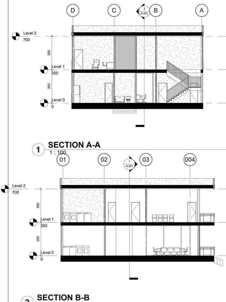 Sections A-A and B-B