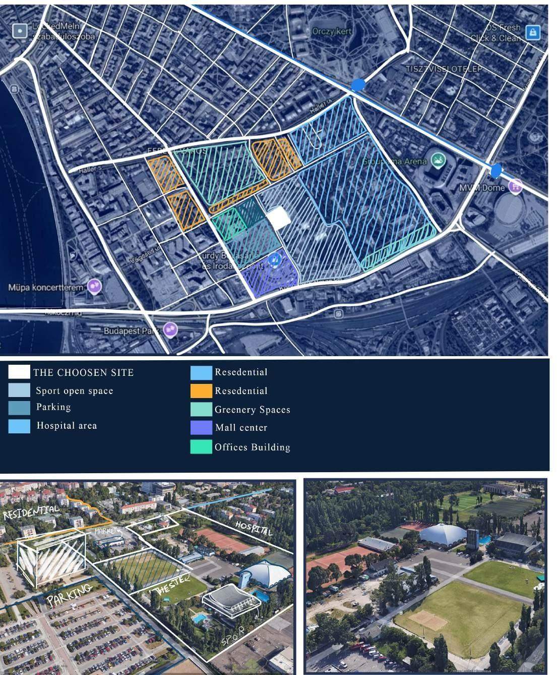 Urban context: transport, schools, parks and housing around the site